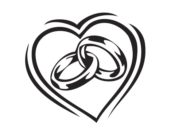 2 rings logo 2 rings inside a heart