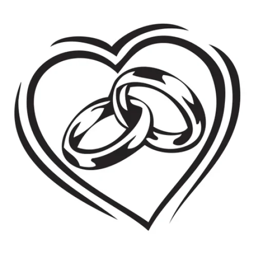 logo 2 rings inside a heart